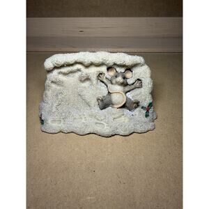 Charming Tails Maxine Making Snow Angels 87510 Christmas Mouse Signed by Artist
